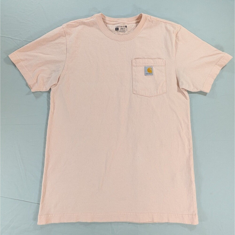 Carhartt Men's Size S Small Loose Fit Peach Pocket Short Sleeve T-Shirt Flaw
